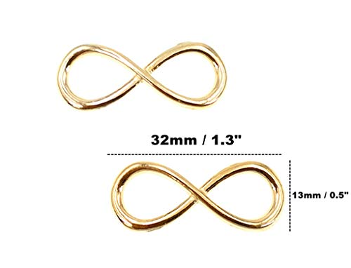 ALIMITOPIA Infinity Symbol Connectors Jewelry Making Charms Pendants - color: 8 Infinity Symbol-13*32mm-KC gold(50pcs)