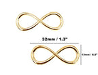 ALIMITOPIA Infinity Symbol Connectors Jewelry Making Charms Pendants - color: 8 Infinity Symbol-13*32mm-KC gold(50pcs)