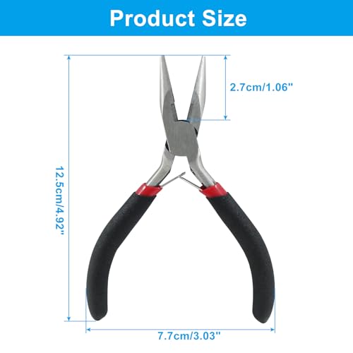 12.5cm/4.92" Chain Nose Pliers For Jewelry Making, Flat Nose & Craft Pliers, Jewelry Making Tool - style: Chain Nose Pliers