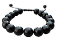 GAF TREASURES Grade A ++ Gemstone Round Bead Adjustable Bracelet 10mm, Genuine Crystal Bead Bracelet, Gift for Men & Women - color: Jet