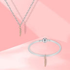 S925 Charms for Bracelets and Necklaces, Gifts for Mothers Nurses Day Graduation, for Girlfriend Family Friend, Bead Pendant, for Pandora, Silver 14K Gold Plated Enamel CZ, DIY Jewelry Making - style: s Rose Gold Feather Charms