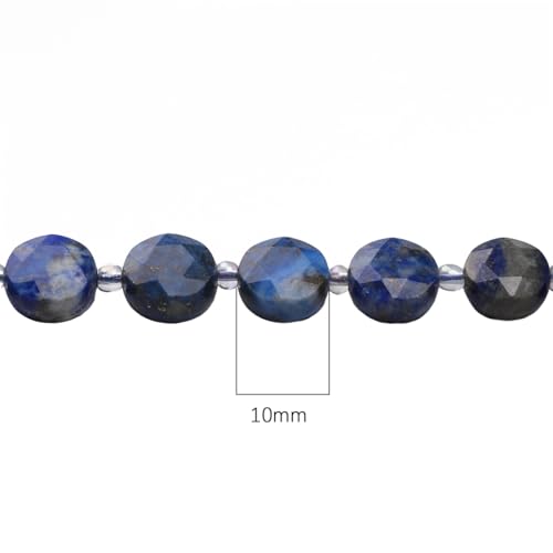 BEADIA Natural Faceted Lapis Lazuli Rondelle Disk Stone Beads 10x5mm 37cm for DIY Chain Jewelry Making - color: Lapis Lazuli