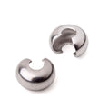 200pcs 4mm (0.16 Inch) Small Crimp Bead Knot Cover End Caps 18K White Gold Plated Copper Brass Crimps for DIY Craft Jewelry Making CF108-4 - color: White gold, size: 4mm (0.16 inch) - 200pcs