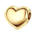 S925 Charms for Bracelets and Necklaces, Gifts for Mothers Nurses Day Graduation, for Girlfriend Family Friend, Bead Pendant, for Pandora, Silver 14K Gold Plated Enamel CZ, DIY Jewelry Making - style: Small 14K Gold Plated Heart Charm