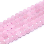 Natural Gemstone Loose Beads Matte Approxi 15.5 inch DIY Bracelet Necklace for Jewelry Making (8mm, Matte Rose Quartz) - color: Matte Rose Quartz, size: 8mm
