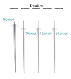 QWALIT Piercing Taper Threadless Insertion Tool - Titanium Labret Pin 16g, 18g, 20g - color: D13 - Silver Threaded+Threadless Tool