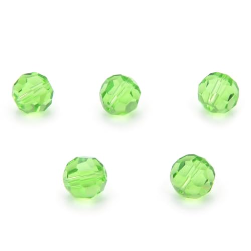 100pcs Adabele Austrian 4mm (0.16 Inch) Small Faceted Loose Round Crystal Beads Peridot Green Compatible with 5000 Swarovski Crystals Preciosa SS2R-416 - color: Peridot Green, size: 4mm Small (100pcs)