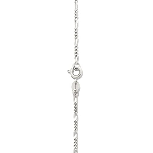 Amazon Essentials 14k Gold or Sterling Silver Plated Figaro Chain Necklace - color: Silver, size: 18", style: 2 mm