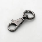 2pcs Double Opening Snap Hooks Heavy Duty Metal Push Gate Swivel Lobster Clasp Keychain Clip Purse Making Accessories (Black) - color: Black