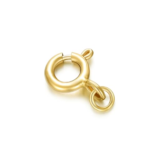 14K Yellow Gold Jewelry Clasp Necklace Extender, Double Lobster Clasp Bracelet Extension Connector for DIY Necklace Bracelet Anklet Jewelry Making, 14K Gold Double Spring Clasp (Style 1) - style: Style 1