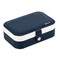 jiemei Jewelry Box, Travel Jewelry Organizer Cases with Double Layer for Women's Necklace Earrings Rings and Travel Accessories (Dark Blue) - color: Dark Blue