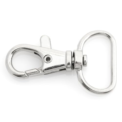 CRAFTMEMORE 3/4 Inch Trigger Snap Hooks Classic Swivel Lobster Claw Clasps Purse Lanyard Clip 20 Pack CSPS (Silver) - color: Silver