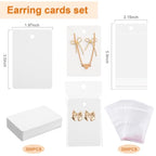 Tondiamo 2400 Pcs Earring Making Kit, Include Bright Gold, Silver and Gold Ear Hooks, 300 Earrings Cards Anti Sensitive Earring Making Tool with Jump Rings and OPP Bags for Repair(White Card) - color: White Card