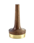 QWORK Wooden Ring Holder for Jewelry, Black Walnut Wood with Brass Stand Modern Display, Gift For Wedding & Anniversary - size: 1 Pc