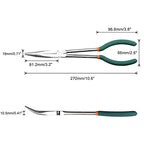 SPEEDWOX Long Reach Bent Nose Pliers 11 Inches 30 Degree Intermeshed Teeth Precision Fine Pliers for Hard to Reach Narrow Spaces High Leverage Reduce Efforts Non-slip Handle - style: 30°Bent Nose Pliers