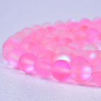 60PCS 6mm Natural Light Pink Mystic Aura Quartz Gemstone Frosted Matte Titanium Round Loose Spacer Beads 15 inch Full Strand Crystal Healing Power Quartz - color: Light Pink, size: 6mm