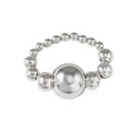 Acrylic Chunky Gold Beaded Bracelet for Women,Extra Big Round Ball Bead Chain Stretch Bracelet,Exaggerated Faux Pearl Bracelets Prom Party Jewelry - color: Silver