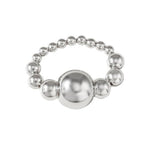 Acrylic Chunky Gold Beaded Bracelet for Women,Extra Big Round Ball Bead Chain Stretch Bracelet,Exaggerated Faux Pearl Bracelets Prom Party Jewelry - color: Silver