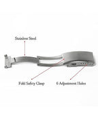 watchdives Watch Buckle 16mm/18mm/20mm/22mm Fold Safety Milled Clasp Replacement Stainless Steel Watchband Clasp (Silver, 16mm) - color: Silver, size: 16mm
