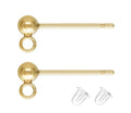 4pcs Adabele Real 1/20 14K Gold Filled 3mm Ball Earring Post Findings Open Ring 4pcs Earring Backs Non Tarnish for DIY Earrings Jewelry Making JK1-D3 - color: 14K Gold Filled, size: 3mm ball/dot - 2 Pairs