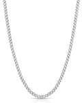 Fiusem 3.5mm Cuban Link Chains for Men, Silver Tone/Black/14K Gold Plated Stainless Steel Necklace Chain, Mens Necklace 16, 18, 20, 22, 24, 26, 28 Inch - size: 26 Inches, style: a.3.5mm width-steel