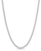 Fiusem 3.5mm Cuban Link Chains for Men, Silver Tone/Black/14K Gold Plated Stainless Steel Necklace Chain, Mens Necklace 16, 18, 20, 22, 24, 26, 28 Inch - size: 20 inches, style: a.3.5mm width-steel