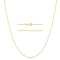 KISPER 24k Gold Cable Link Chain Necklace – Thin, Dainty, Gold Plated Stainless Steel Jewelry for Women & Men with Spring Ring Clasp