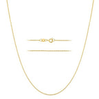 KISPER 24k Gold Cable Link Chain Necklace – Thin, Dainty, Gold Plated Stainless Steel Jewelry for Women & Men with Spring Ring Clasp