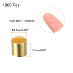 uxcell 1000Pcs Crimp Tube Beads, 1.5x1.5mm Brass Tube Crimp End Spacer Beads Tiny Stoppers for Bracelet Jewelry Making DIY, Gold Tone - color: Gold Tone, size: 1.5x1.5mm