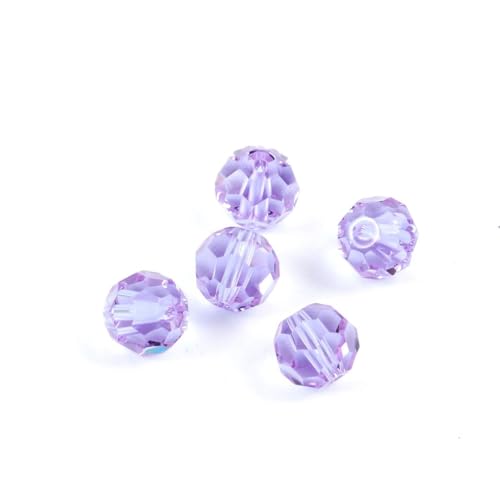 100pcs Adabele Austrian 4mm (0.16 Inch) Small Faceted Loose Round Crystal Beads Light Violet Compatible with 5000 Swarovski Crystals Preciosa SS2R-404 - color: Light Violet, size: 4mm Small (100pcs)