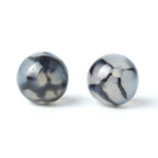 100Pcs Natural Stone 6mm Black Dragon Vein Agate Round Loose Gemstone Energy Healing Beads Hole Size 1mm DIY Smooth Beads for Bracelet Necklace Earrings Jewelry Making - color: Black Dragon Vein Agate, size: 6mm