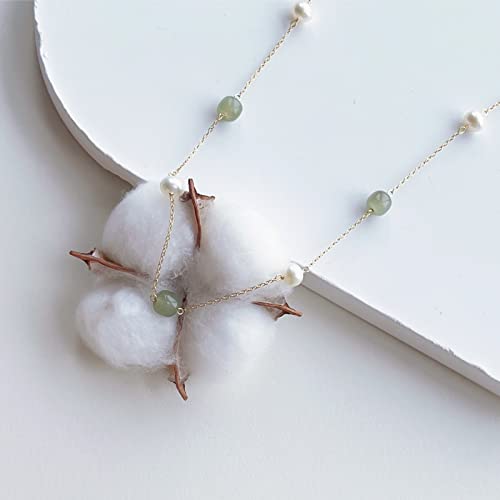 Natural Hetian Jade & Pearls Beaded Necklace Bracelet Jewelry for Women, Lucky Green Jade White Pearl Charm Adjustable Chain Jewelry Gift for Mom Lover her - color: Necklace