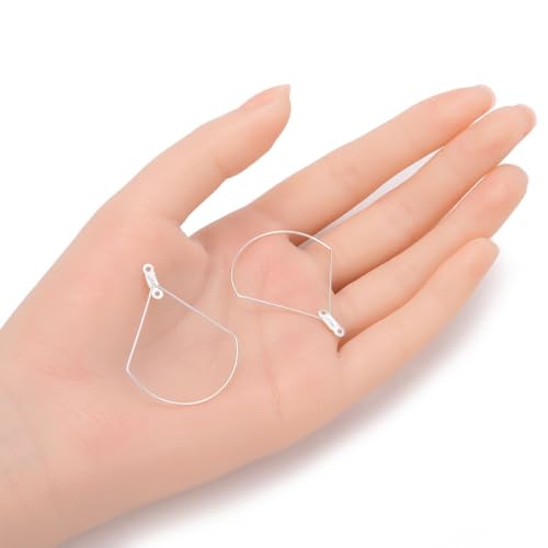 Adabele 100pcs Hypoallergenic Silver Circular Sector Beading Hoop Link Jewelry Findings Connector Component for DIY Craft Earrings Jewelry Making CF130-2 - size: Circular sector Hoop (1.6 inch Long)