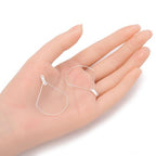Adabele 100pcs Hypoallergenic Silver Circular Sector Beading Hoop Link Jewelry Findings Connector Component for DIY Craft Earrings Jewelry Making CF130-2 - size: Circular sector Hoop (1.6 inch Long)