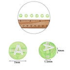 BEEFLYING 1480Pcs Transparent Acrylic Alphabet Beads Flat Round Disc Coin A-Z White Letter Beads Clear Spacer Beads Charms for DIY Friendship Bracelet Souvenir Jewelry Crafts Making (Lawn Green) - color: Lawn Green