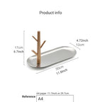 Shinpuru Key Tray & Key Bowl, Jewelry Tray with Wood 3-Tier Hanging Organizer - Multi-Functional Entryway Tray, Perfect for Key Dish, Ring Holder(Upgraded Version)(Silver Oval) - color: Silver Oval