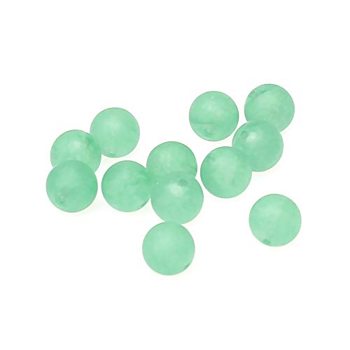 MJDCB Round Matte Frosted Green Jade Loose Beads are Used in Jewelry Design to Make Bracelets and Necklaces (6mm) - color: Matte Green Jade, size: 6mm
