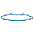 KELITCH Adjustable turquoise bead bracelet single color knitting friendship bracelet fashion jewelry daily wear gift (28 color selection) - color: Blue 04Z