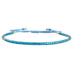 KELITCH Adjustable turquoise bead bracelet single color knitting friendship bracelet fashion jewelry daily wear gift (28 color selection) - color: Blue 04Z
