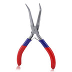Bent Nose Pliers - Mini Jewelry Pliers with Comfort Grip Handles For Bending Wire & Gripping - style: Bent Nose Pliers with Smooth Jaw
