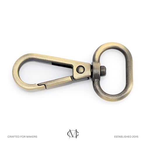 CRAFTMEMORE Snap Hook Swivel Push Gate Lobster Clasps Fashion Clips Purse Making FS10 Pack of 10 (Brushed Brass, 3/4 Inch) - color: Brushed Brass, size: 3/4 Inch