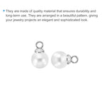 PATIKIL Pearl Charm, 100pcs Pearl Beads Faux Pearl Pendant Charm DIY for Jewelry Making Bracelets Earrings Necklace Crafts - color: Silvery White, size: 6mm