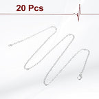 HARFINGTON 20 Pack 18 Inch Necklace Chains Bulk 2mm Silver Plated Cable Chains with Lobster Clasps for Jewelry Making - color: Silver, size: 18 Inch x 2mm