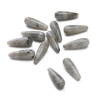 BEADIA Natural Spectrolite Teardrop Stone Beads 10x30mm 12pcs Dangle Earring Charm for DIY Jewelry Making - color: Spectrolite