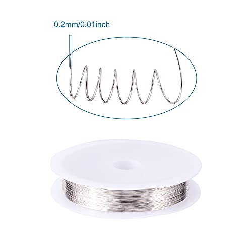 1 Roll 82.02 Feet(25m) 32 Gauge Round Copper Jewelry Bendable Wire Long-Lasting Plated Jewelry Wire Soft Artistic Wires Copper Metal Beading for Jewelry Making Crafts,Silver Color Plated - color: 32 Gauge,Silver Color Plated