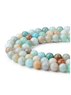 Jovivi 96pcs 8mm Round Amazonite Stone Beads for Jewelry Making - color: Amazonite