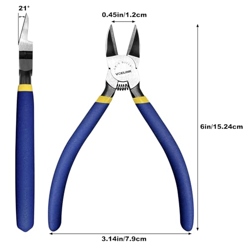 VCELINK Wire Cutter, 6-inch Side Cutter, CR-V Small Flush Cutter, Professional Small Wire Cutter with Spring-loaded for Artificial Flowers, Floral, Jewellery Making, and DIY Model Making - size: 6"x 1 PC