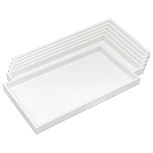 6-Pack 1" Stackable Plastic Jewelry Trays - Fit Full Size Inserts - Organizing Rings, Necklaces - Home, Drawer, or Retail - White by The Display Guys - color: White, size: Tray Only - 1" (6-Pack)