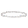 Angelstones Natural Gemstone Small Beaded Stretch Bracelet, 4mm Faceted Round Beads, Crystal Healing Bracelet for Women - color: Blue Moonstone