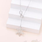 Long Necklace Sterling Silver Larait Bar Y Lariat Long Chain Drop Adjustable Necklace Gift for Her, 30" - style: Long Chain Snowflake Necklace